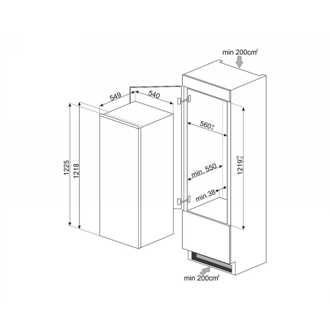 Холодильный шкаф S4L120E SMEG