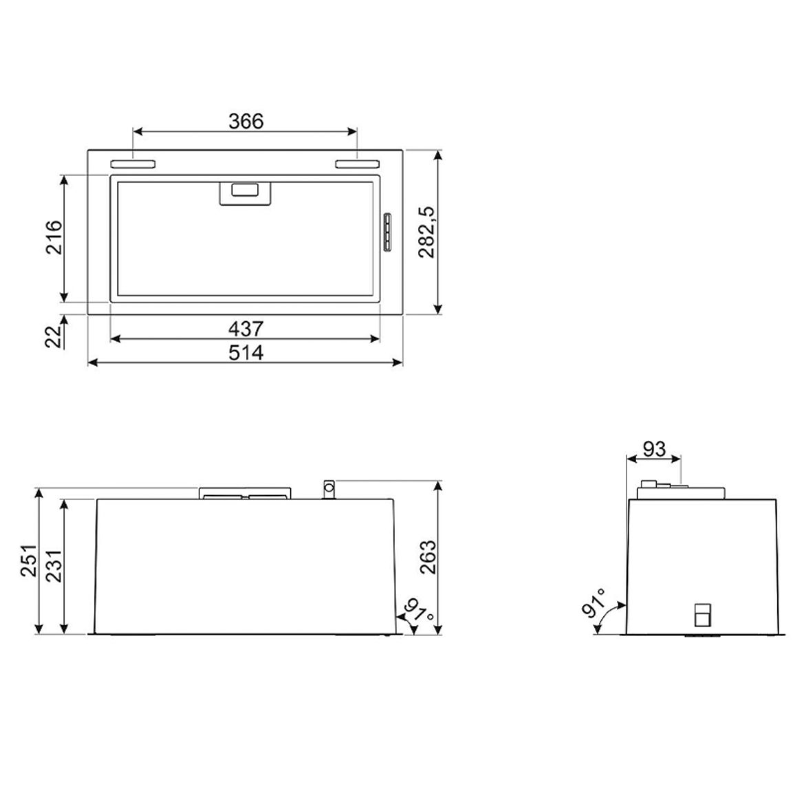 Вытяжка встроенная KSG52HPE SMEG