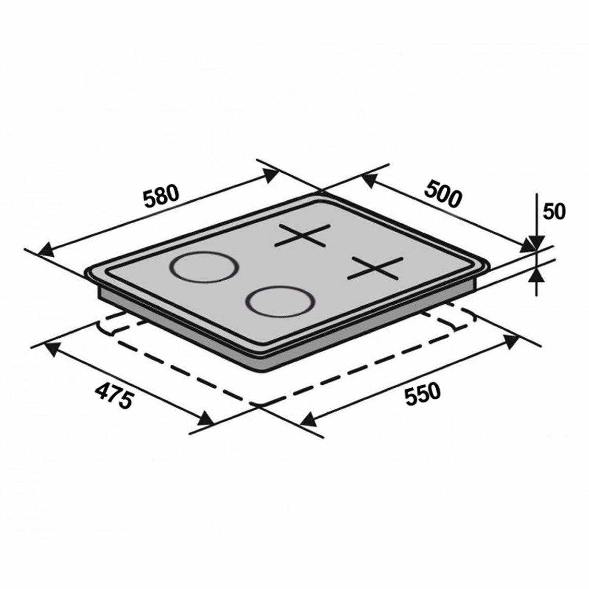 Комбинированная варочная поверхность HG622 B9G CS(X) VENTOLUX