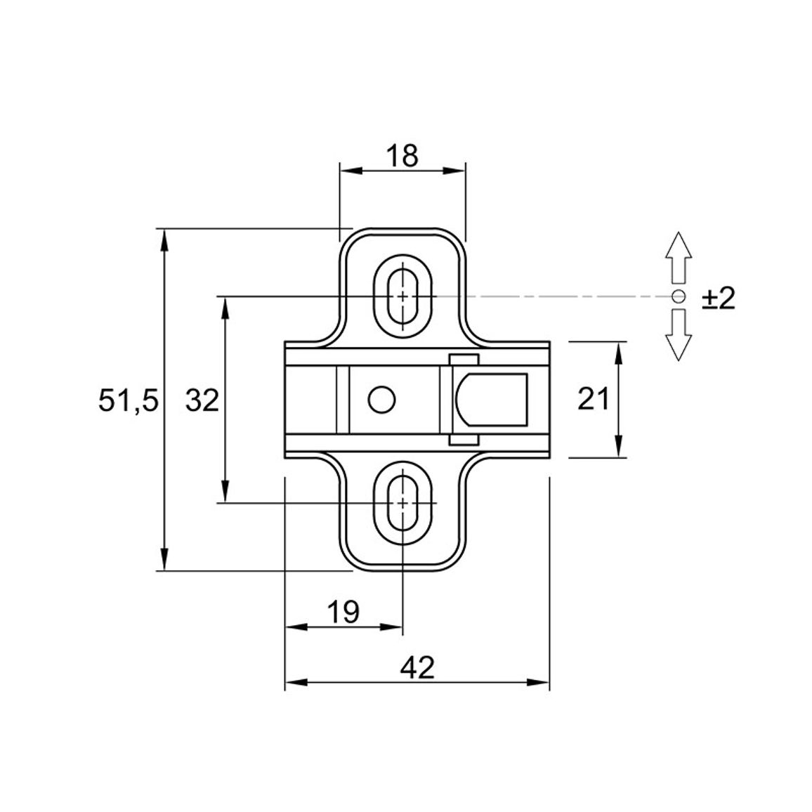 Ответная планка для петли с доводчиком Muller H=2мм