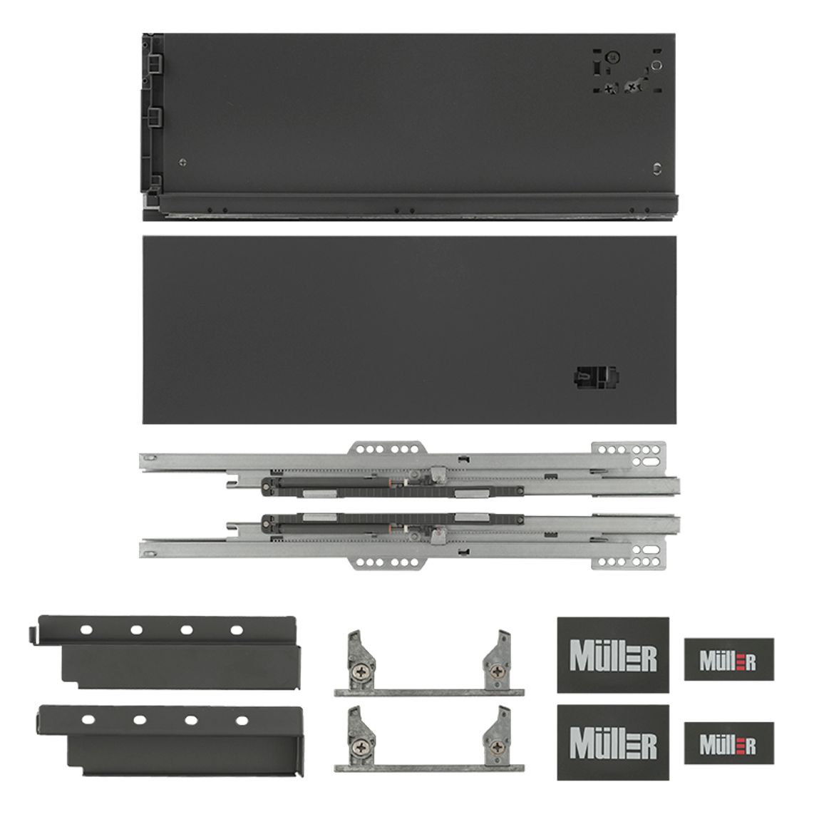 Комплект для ящика Muller Box profi line 3D L=350 Н=178 антрацит Комплект для ящика Muller Box profi line 3D L=350 Н=178 антрацит