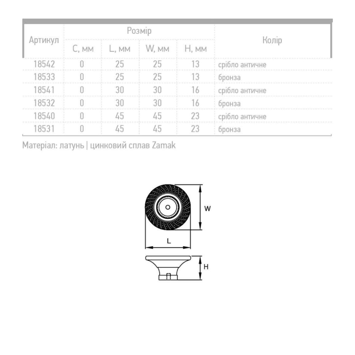 Ручка Ferro Fiori D 7090.01.30 античне срібло Ручка Ferro Fiori D 7090.01.30 античне срібло