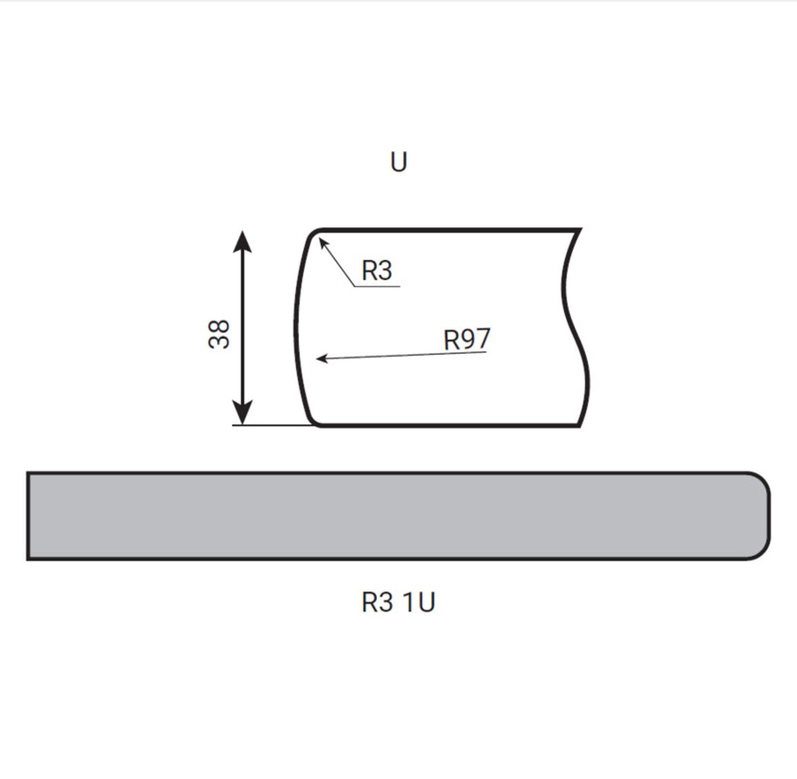 Стільниця Luxeform S518/R3-1 U Кариби Стільниця Luxeform S518/R3-1 U Кариби