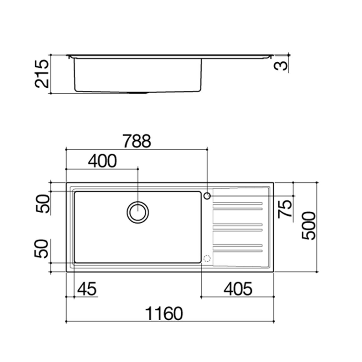 Мийка нерж. сталь EASY 116x50см 1LES121RS Barazza Мийка нерж. сталь EASY 116x50см 1LES121RS Barazza