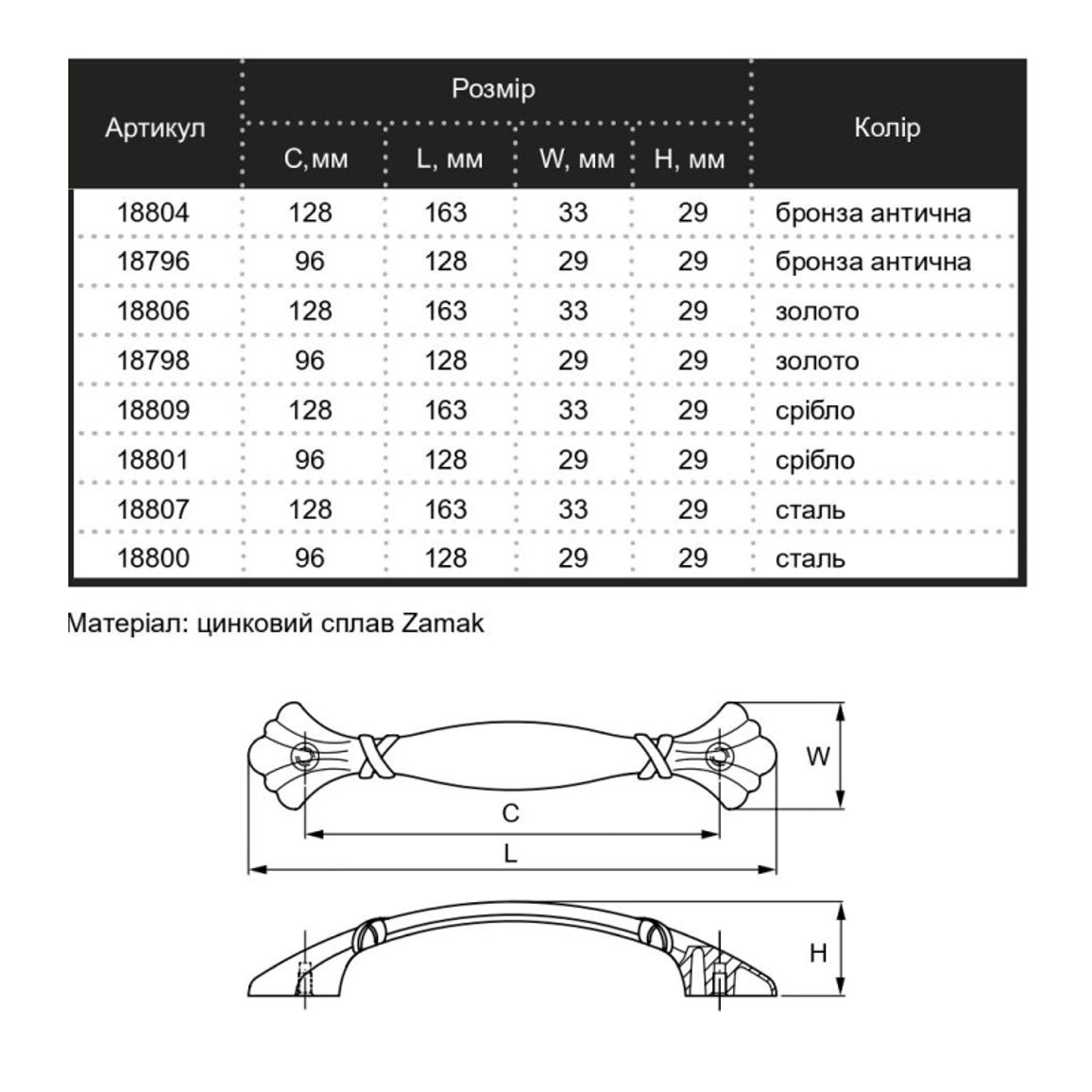 Ручка Marella CL 15089.096 антична бронза Ручка Marella CL 15089.096 антична бронза