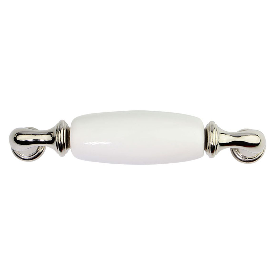 Ручка Marella CR 15136.096 никель полированный | белый Ручка Marella CR 15136.096 никель полированный | белый