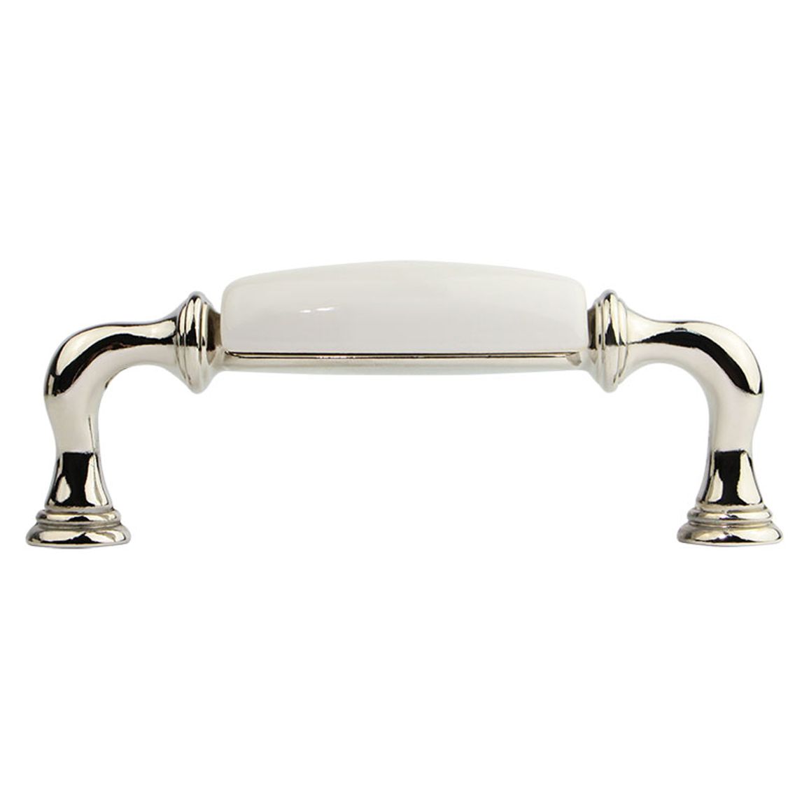 Ручка Marella CR 15136.096 никель полированный | белый Ручка Marella CR 15136.096 никель полированный | белый