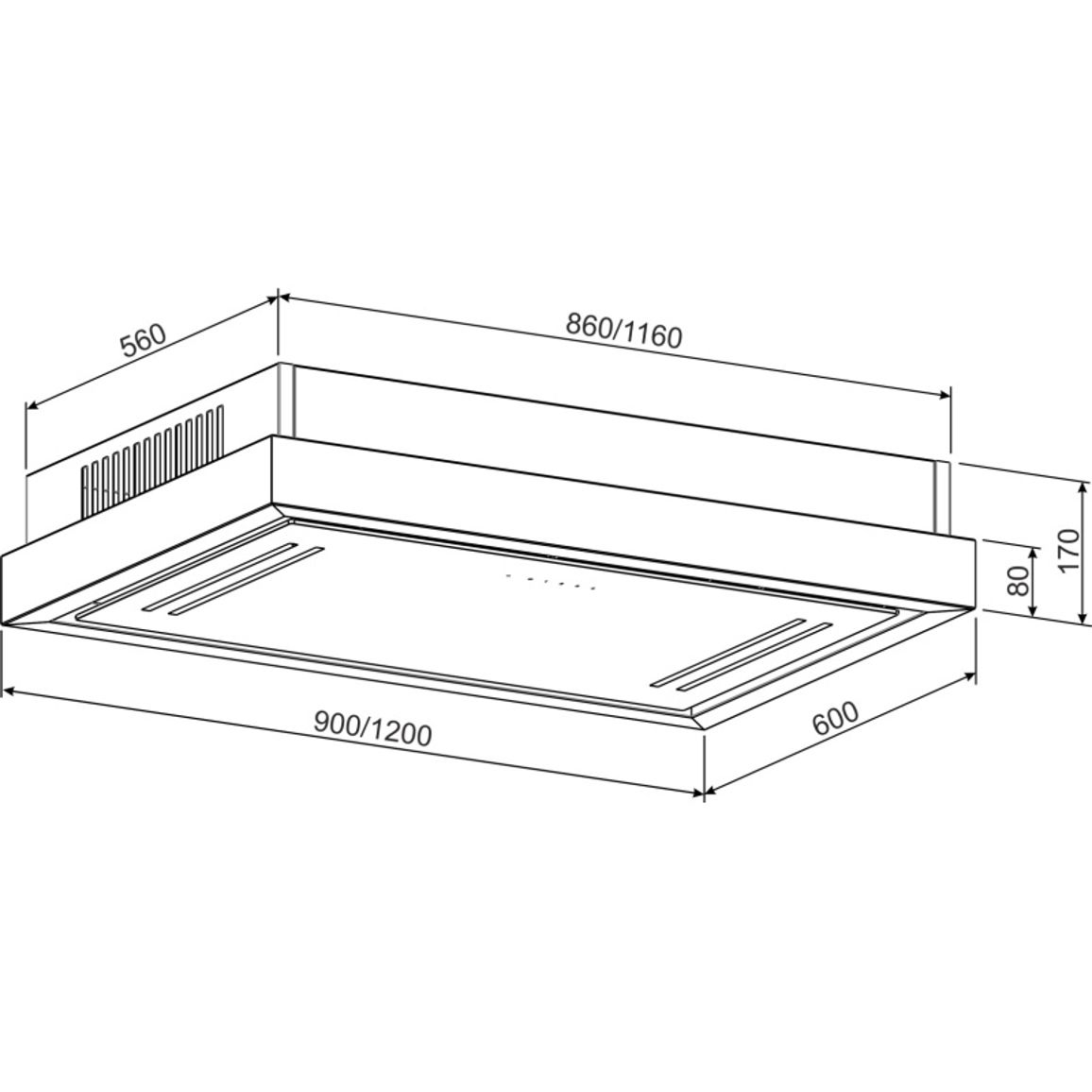 Вытяжка Alia 2914-1800 black glass GRANADO Вытяжка Alia 2914-1800 black glass GRANADO