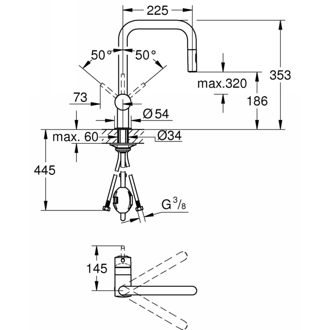 Смеситель Minta, матовый теплый закат Grohe (32322DL2) Смеситель Minta, матовый теплый закат Grohe (32322DL2)