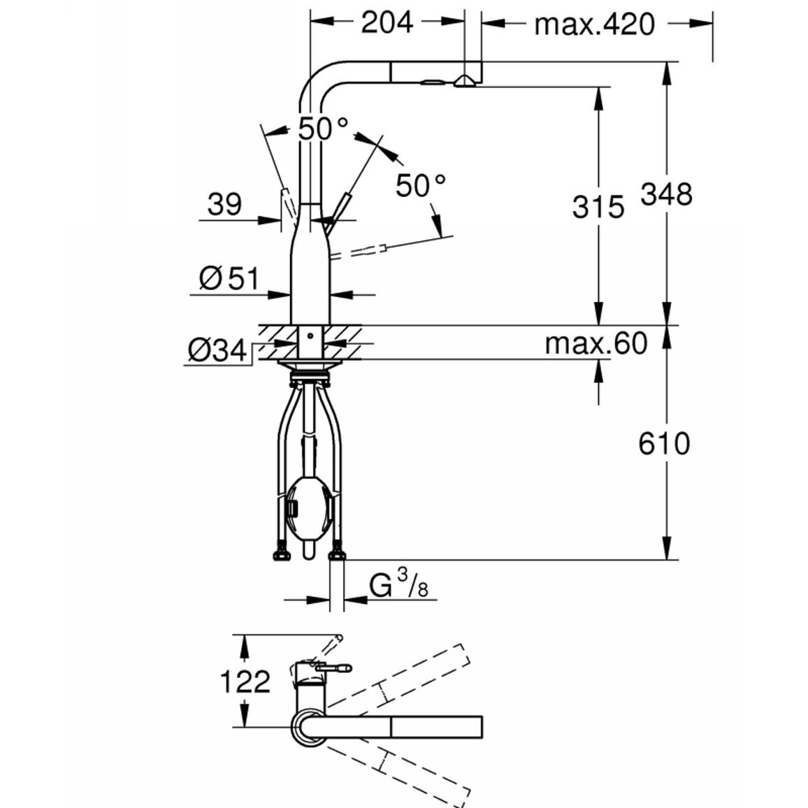 Смеситель Accent, хром Grohe (30432000)