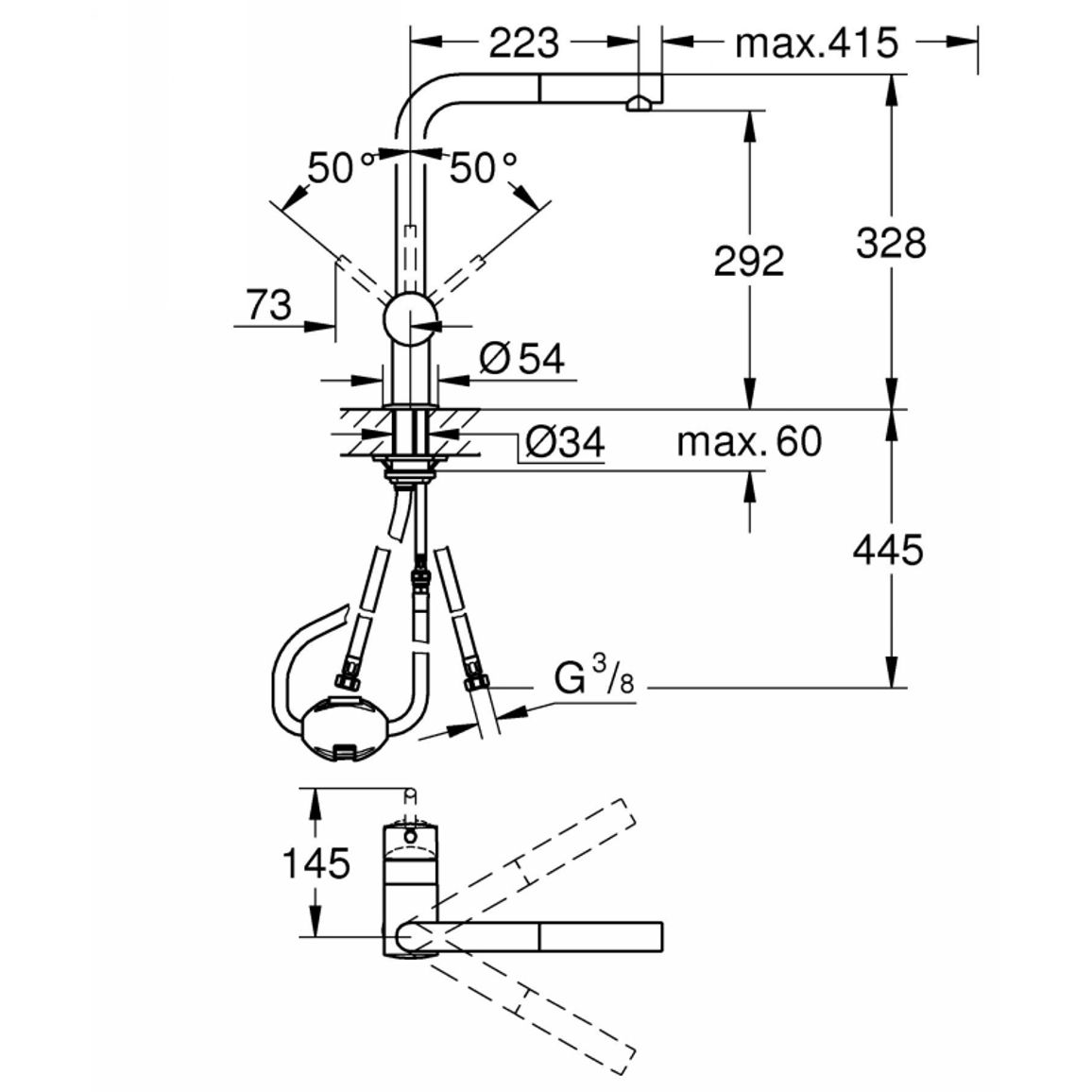 Смеситель Vento, хром Grohe (30436000)