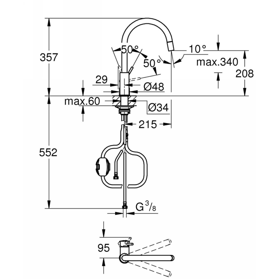Смеситель BauClassic, хром Grohe (30573000) Смеситель BauClassic, хром Grohe (30573000)