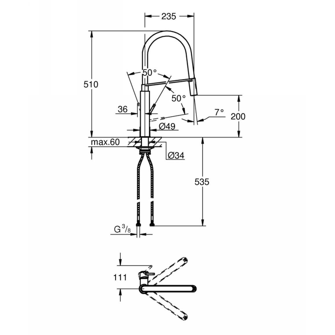 Смеситель Viamo, хром Grohe (30433000)