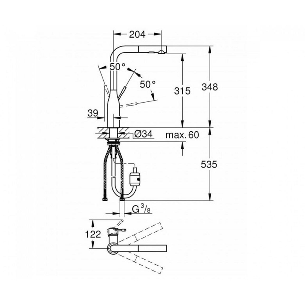 Смеситель Essence, матовый прохладный восход солнца Grohe (30270GN0) Смеситель Essence, матовый прохладный восход солнца Grohe (30270GN0)