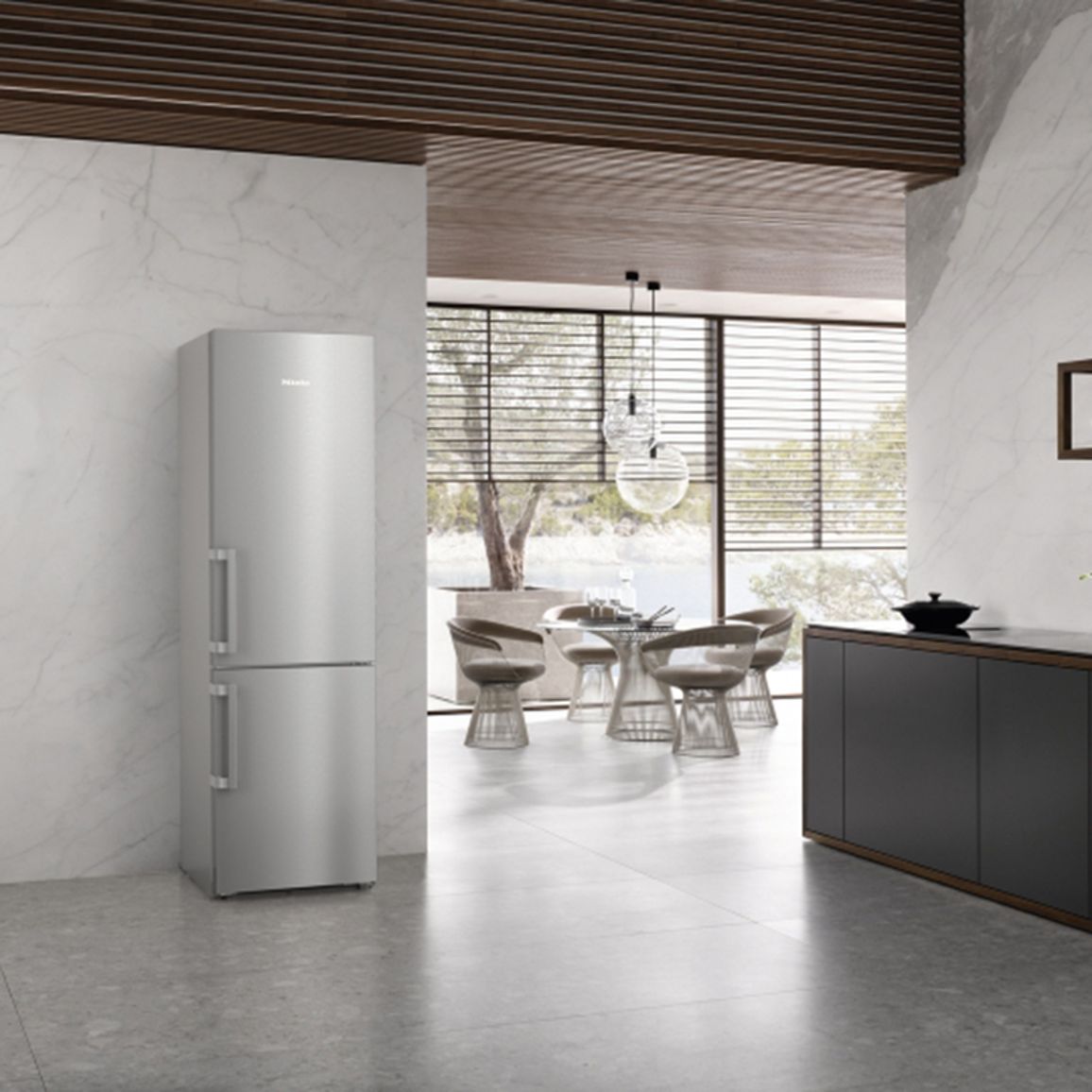 Соло холодильник-морозильник KFN 4797 CD Clean Steel Miele