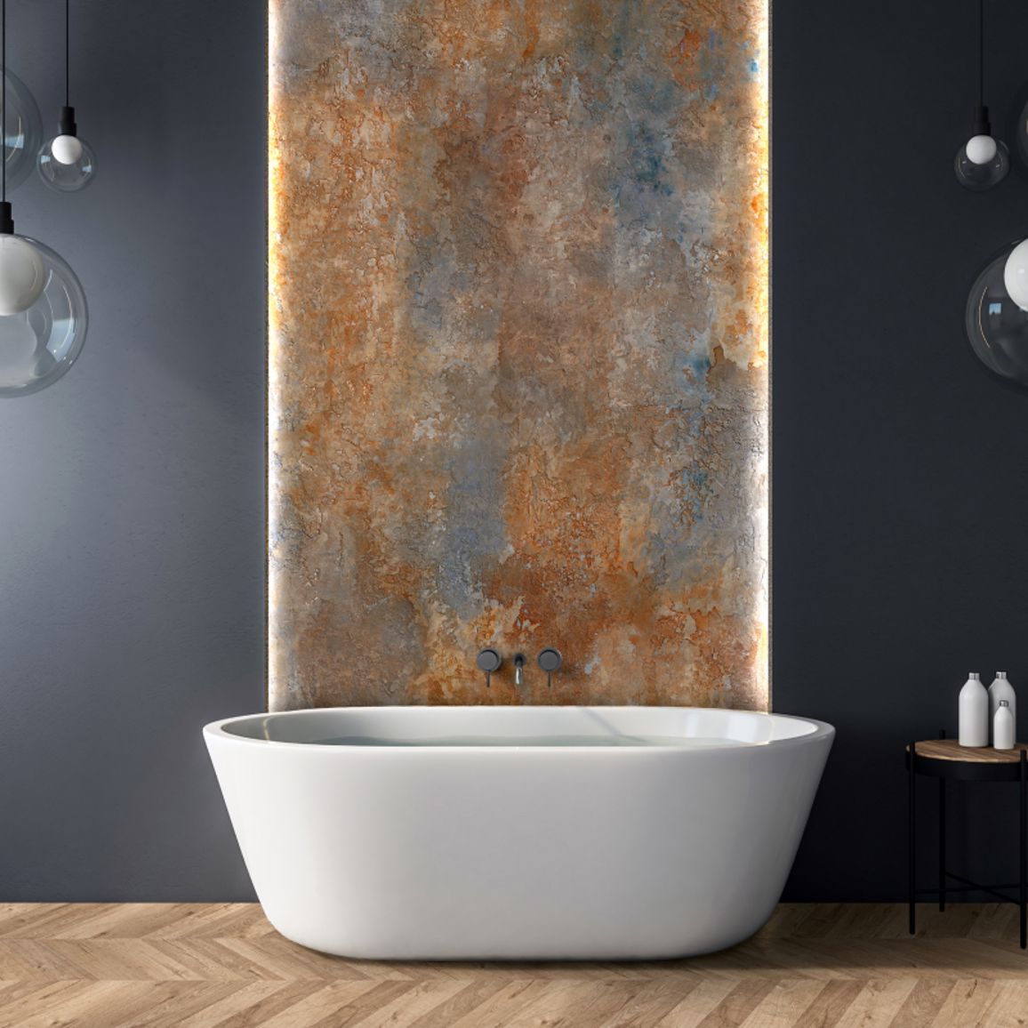 Стеновая панель SPC Rocko Tiles K104 PT Расти Куппер 2800х1230х4mm Стеновая панель SPC Rocko Tiles K104 PT Расти Куппер 2800х1230х4mm