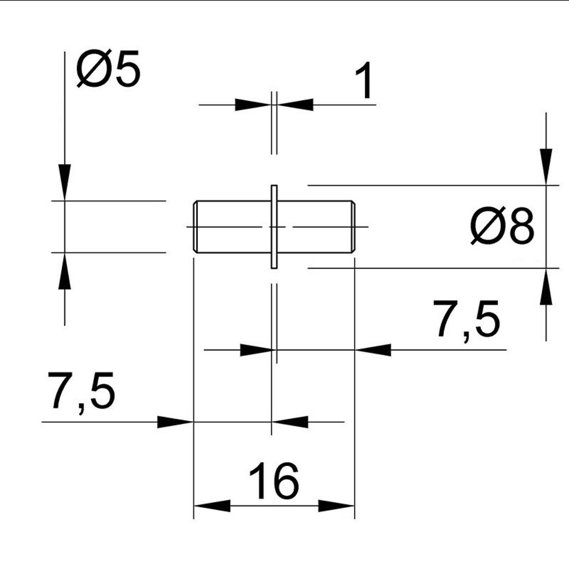Полицетримач D=5 L=16 цинк Полицетримач D=5 L=16 цинк