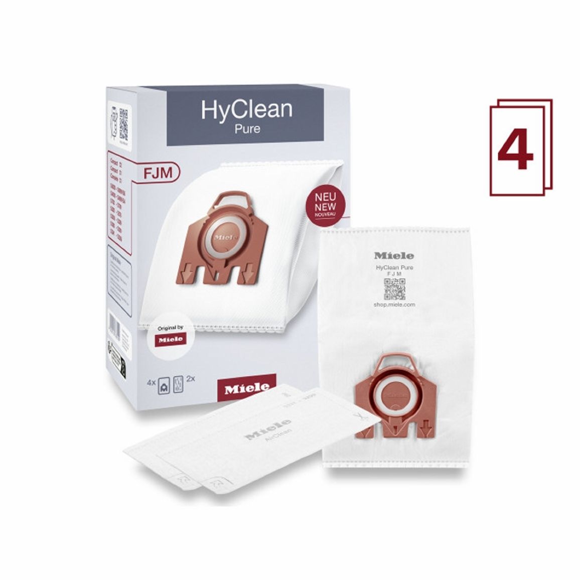 Мешок для пыли (4 шт) FJM HyClean Pure Miele