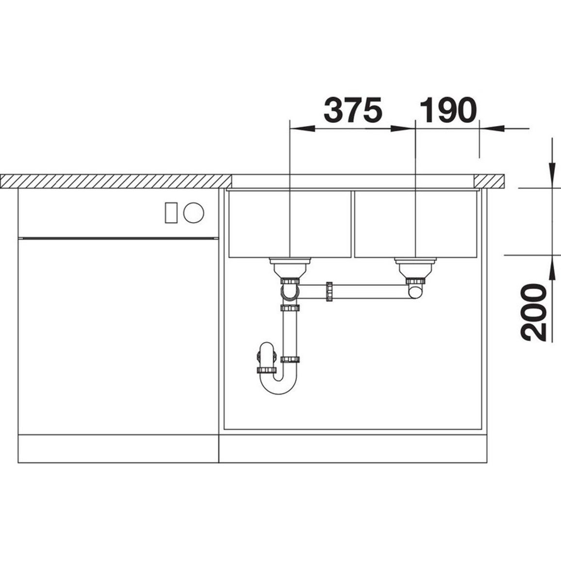 Мийка SUBLINE 350/350-U SILGRANIT (мпс) білий BLANCO (527831)