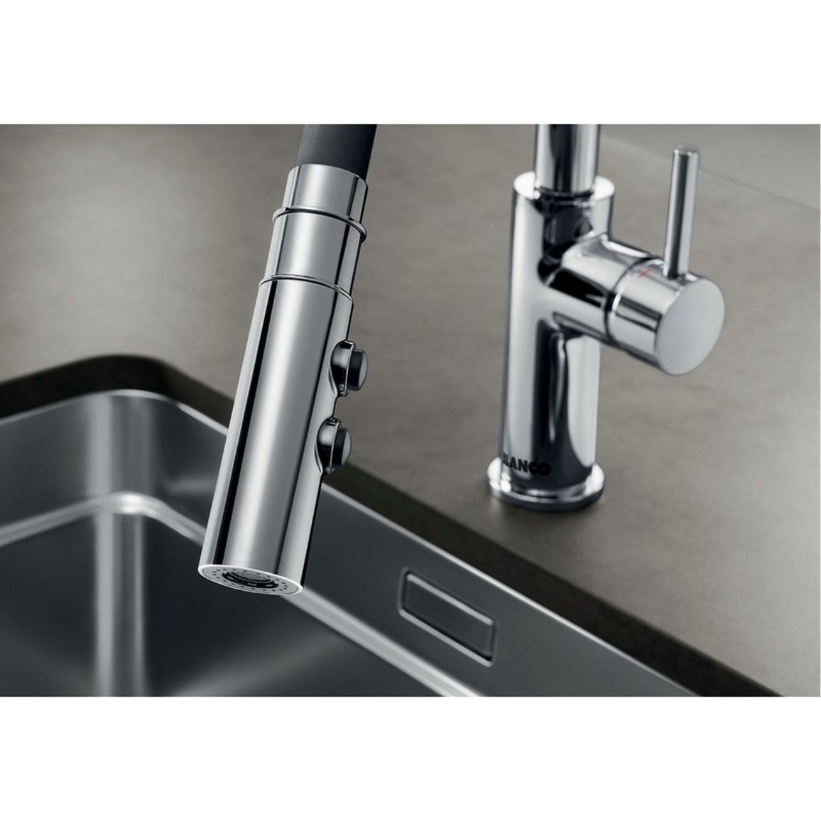 Змішувач CATRIS-S Flexo satin dark steel (в/ш) BLANCO (527731) Змішувач CATRIS-S Flexo satin dark steel (в/ш) BLANCO (527731)