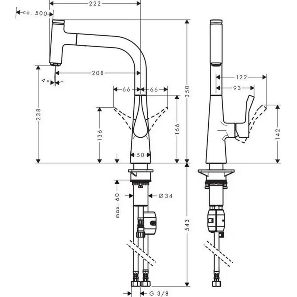 Змішувач для кухні Metris Select (в/ш) хром Hansgrohe