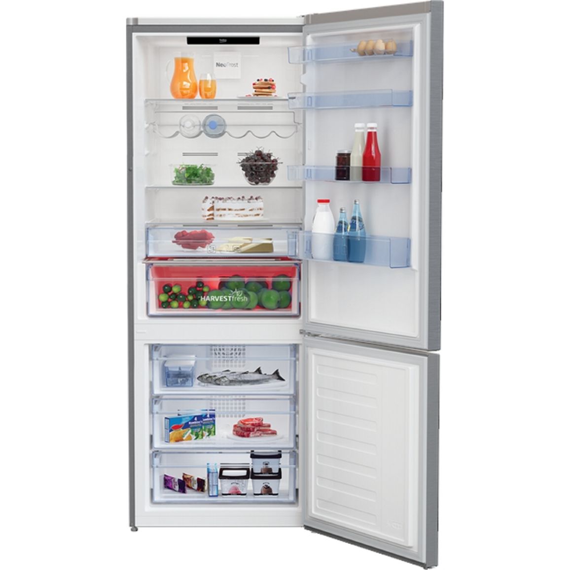 Холодильник с нижней морозильной камерой RCNE560E35ZXB Beko (70см)