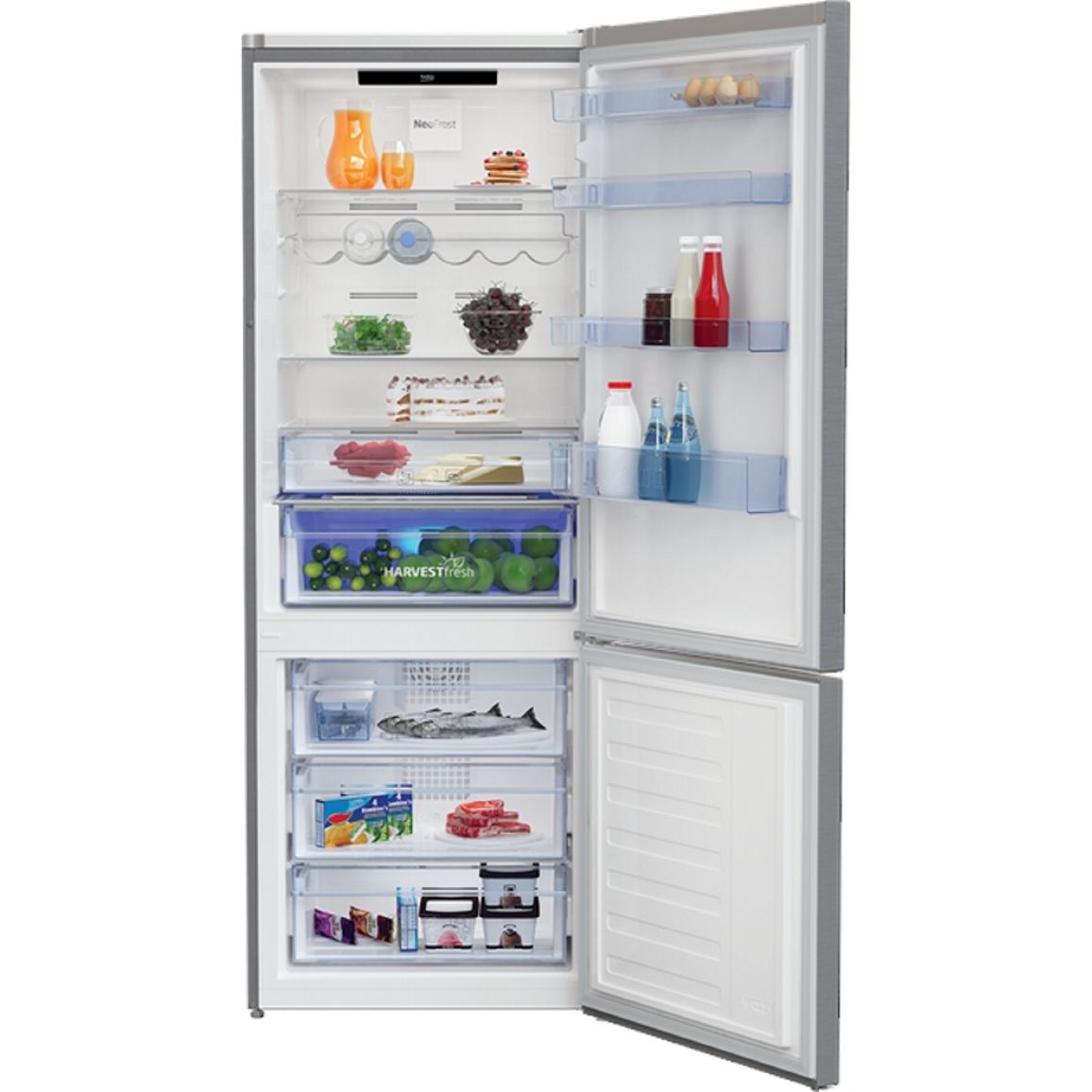 Холодильник с нижней морозильной камерой RCNE560E35ZXB Beko (70см)