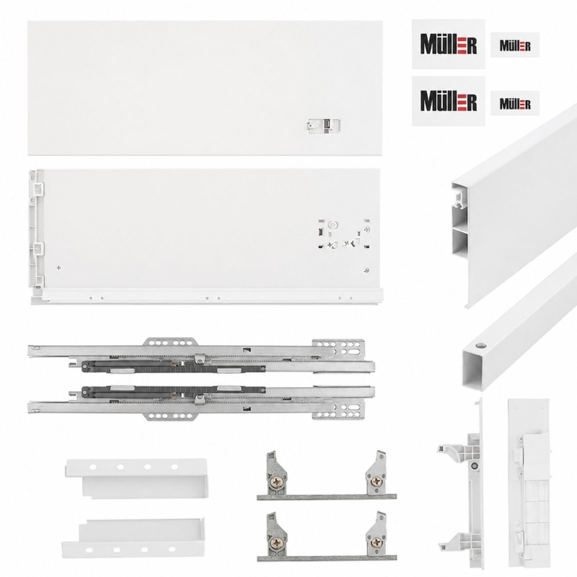 Комплект для внутреннего ящика Muller Box profi line 3D L=450 Н=178 белый Комплект для внутреннего ящика Muller Box profi line 3D L=450 Н=178 белый