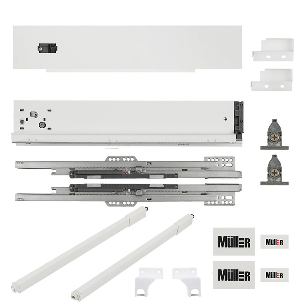 Комплект для шухляди Muller Box profi line 3D L=400 Н=95 (+1 релінг) білий Комплект для шухляди Muller Box profi line 3D L=400 Н=95 (+1 релінг) білий