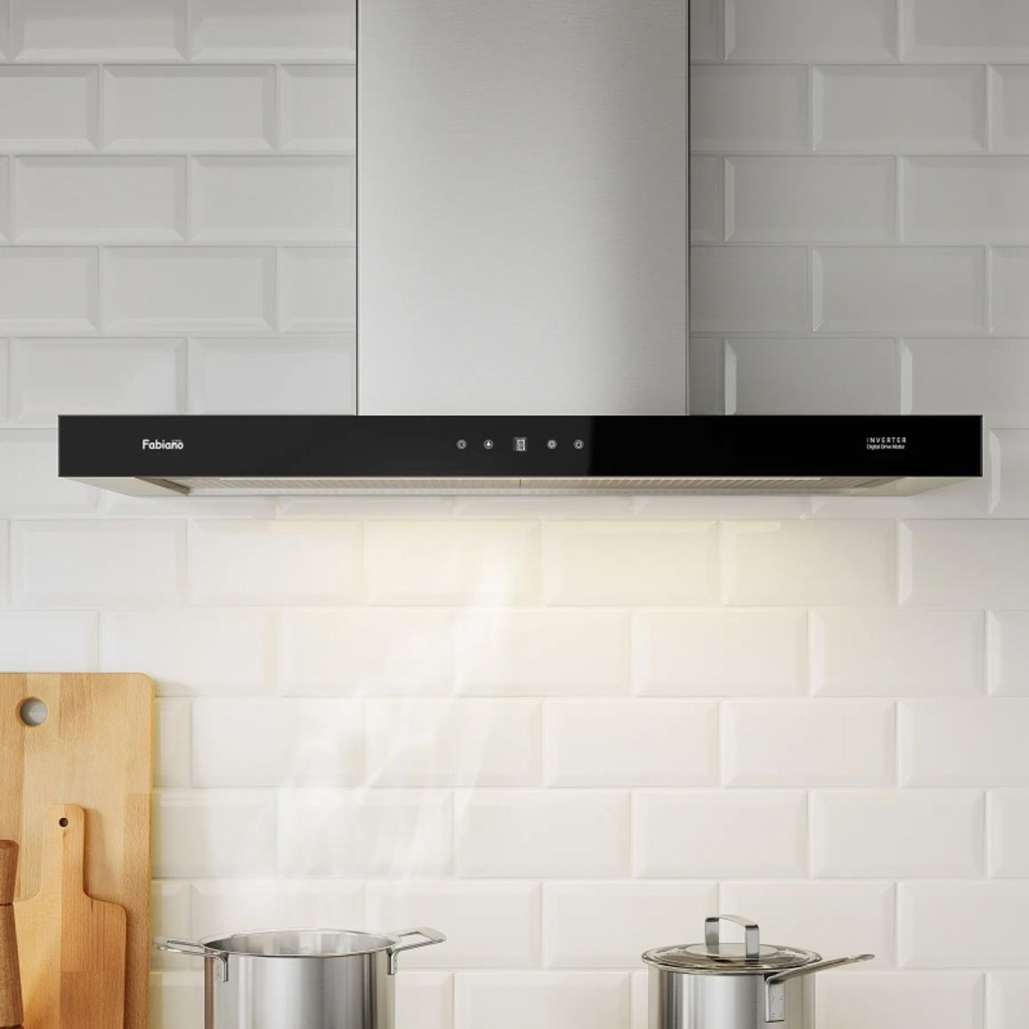 Вытяжка пристенная Linea 90 Silent Inox 90см Fabiano Вытяжка пристенная Linea 90 Silent Inox 90см Fabiano