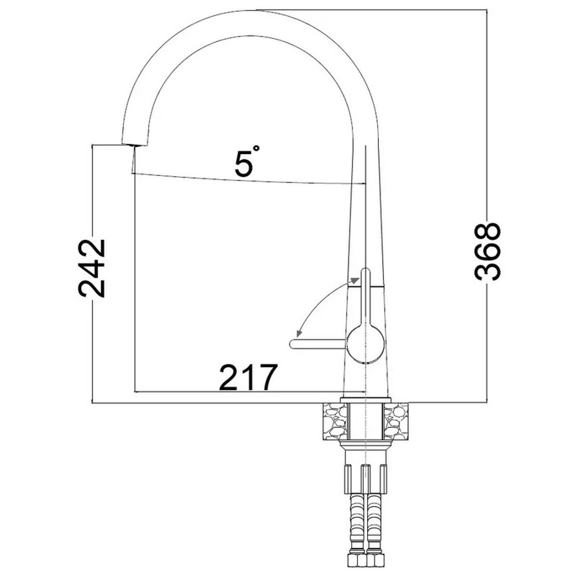 Змішувач FKM 72 SS Nano Graphite Fabiano Змішувач FKM 72 SS Nano Graphite Fabiano