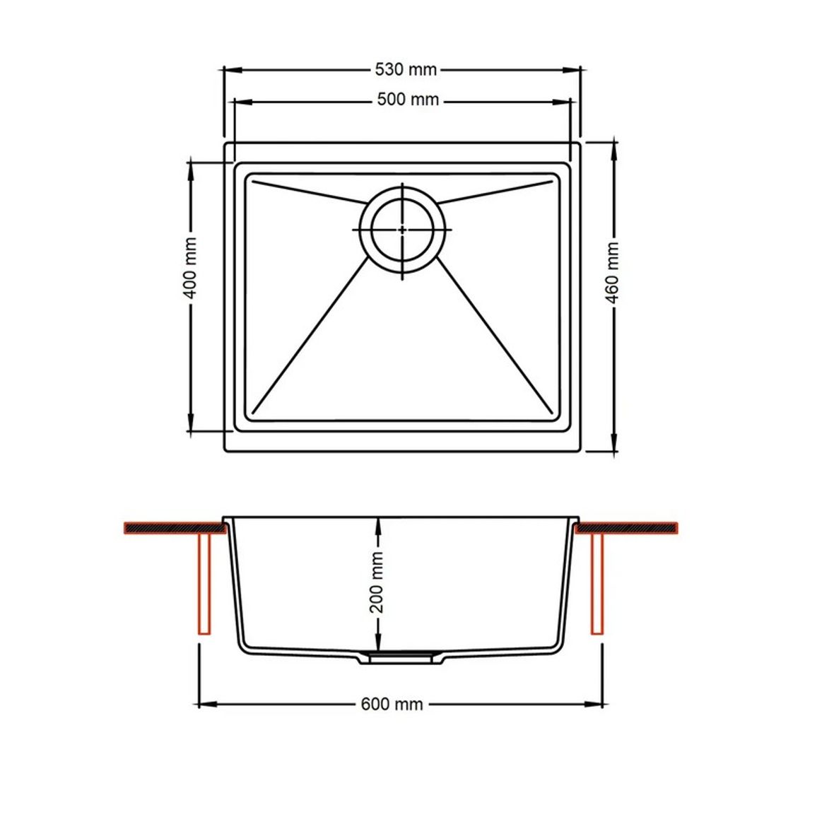 Мийка граніт Navio 53x46 Titanium Fabiano Мийка граніт Navio 53x46 Titanium Fabiano