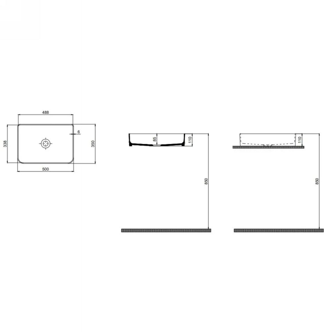 Умивальник на стільницю Rapid Line 50x35 см, білий Quarter Bath (70RL23050.00.2.3.01) Умивальник на стільницю Rapid Line 50x35 см, білий Quarter Bath (70RL23050.00.2.3.01)