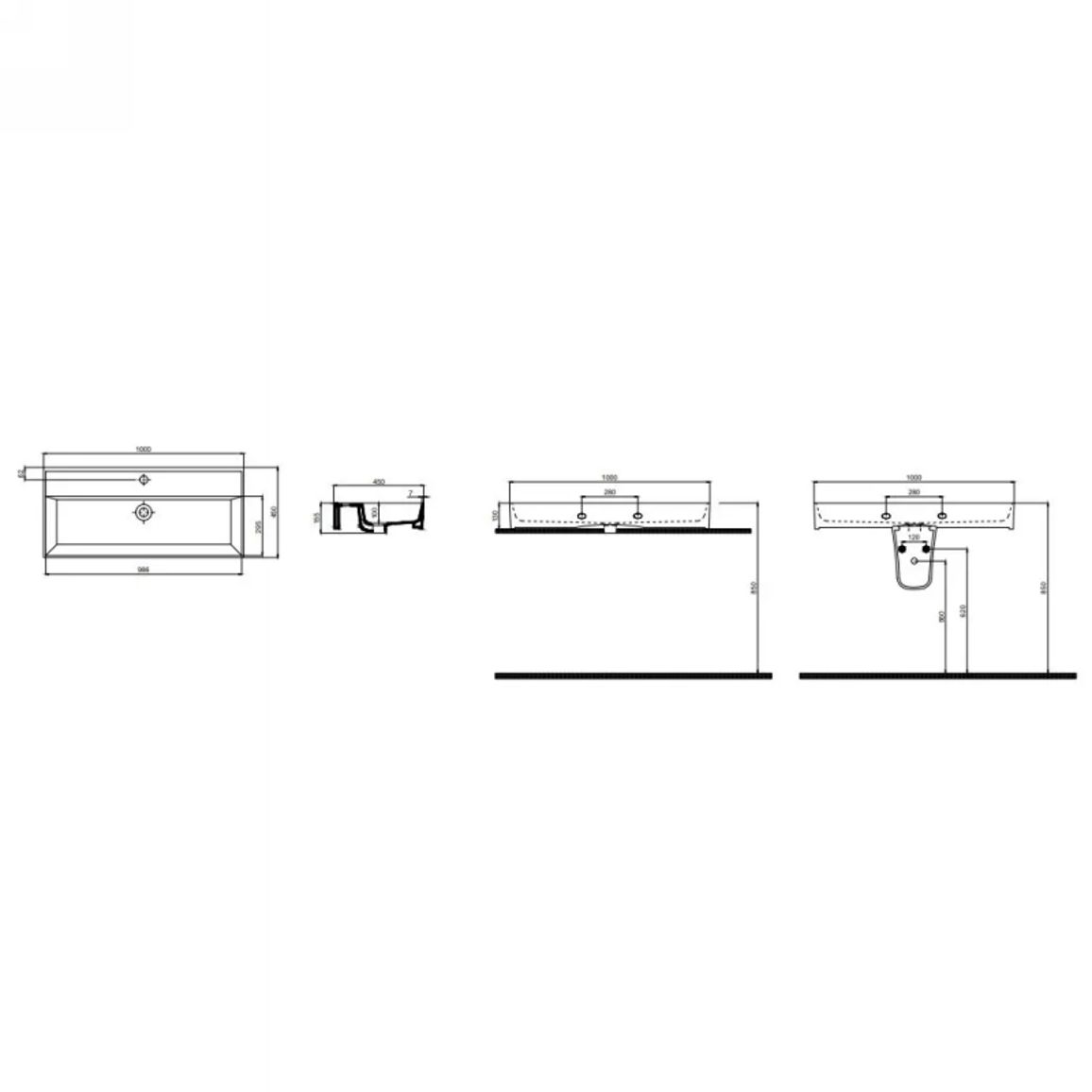 Умивальник підвісний Cross Line 100x45 см, білий Quarter Bath (72CL23100.00.1.3.01) Умивальник підвісний Cross Line 100x45 см, білий Quarter Bath (72CL23100.00.1.3.01)