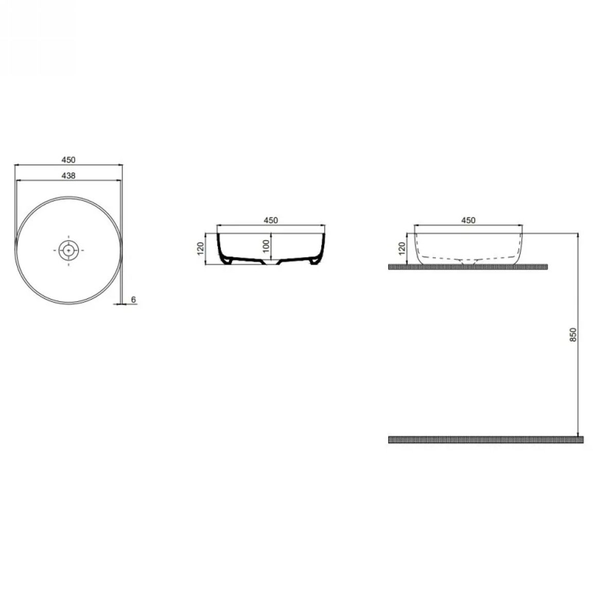 Умивальник на стільницю Round Line 45 см, білий Quarter Bath (70RO23045.00.2.3.01) Умивальник на стільницю Round Line 45 см, білий Quarter Bath (70RO23045.00.2.3.01)
