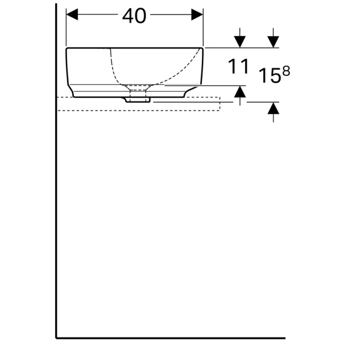 Умивальник на стільницю VariForm 50х40 см, Geberit {500.775.01.2)