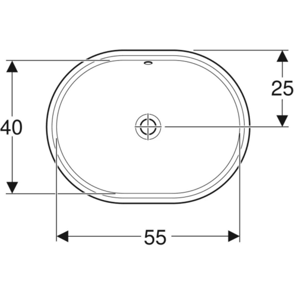 Умивальник вбудований VariForm, 55х40 см, білий Geberit {500.757.01.2)