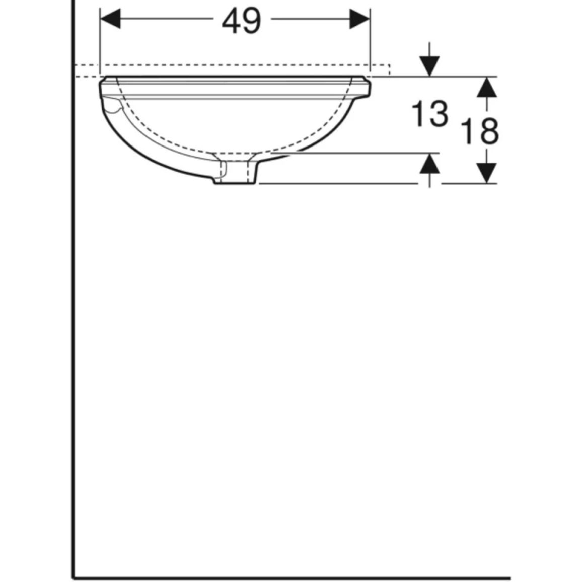 Умивальник вбудований VariForm, 55х40 см, білий Geberit {500.757.01.2)