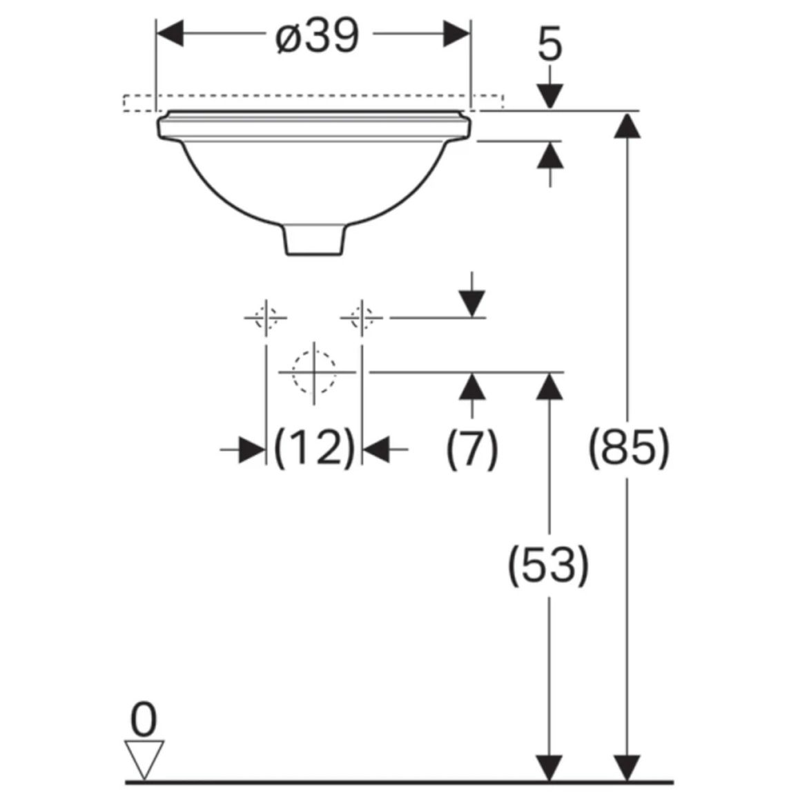 Умивальник вбудований VariForm, 33 см, білий Geberit {500.745.01.2)