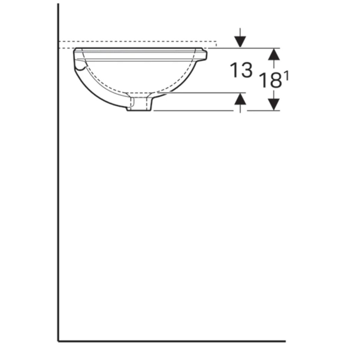 Умивальник вбудований VariForm, 33 см, білий Geberit {500.745.01.2)