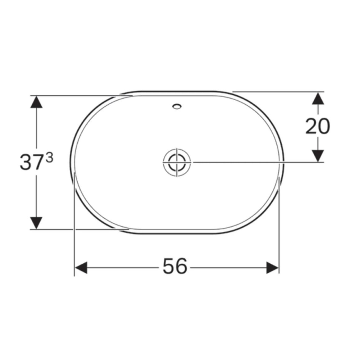 Умивальник накладний VariForm 60х40 см, білий Geberit {500.729.01.2) Умивальник накладний VariForm 60х40 см, білий Geberit {500.729.01.2)