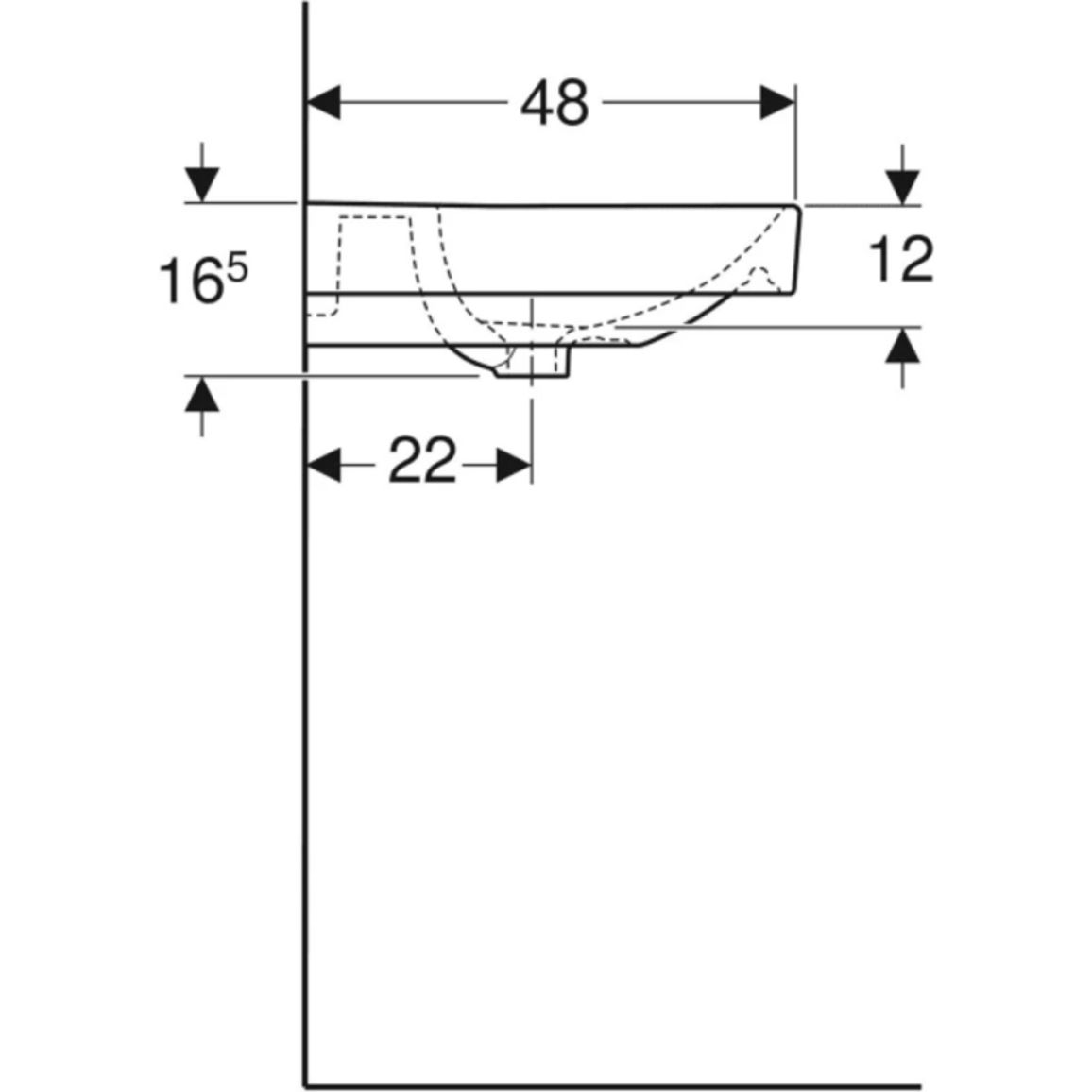 Умивальник підвісний Smyle Square 60х48 см, білий Geberit {500.229.01.1)