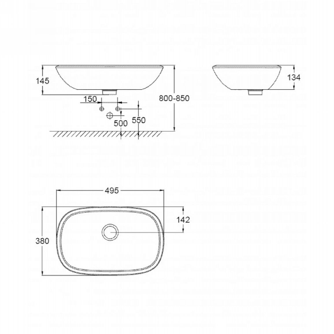 Умывальник на столешницу Eurostyle 50x38, белый альпин Grohe (39216000) Умывальник на столешницу Eurostyle 50x38, белый альпин Grohe (39216000)