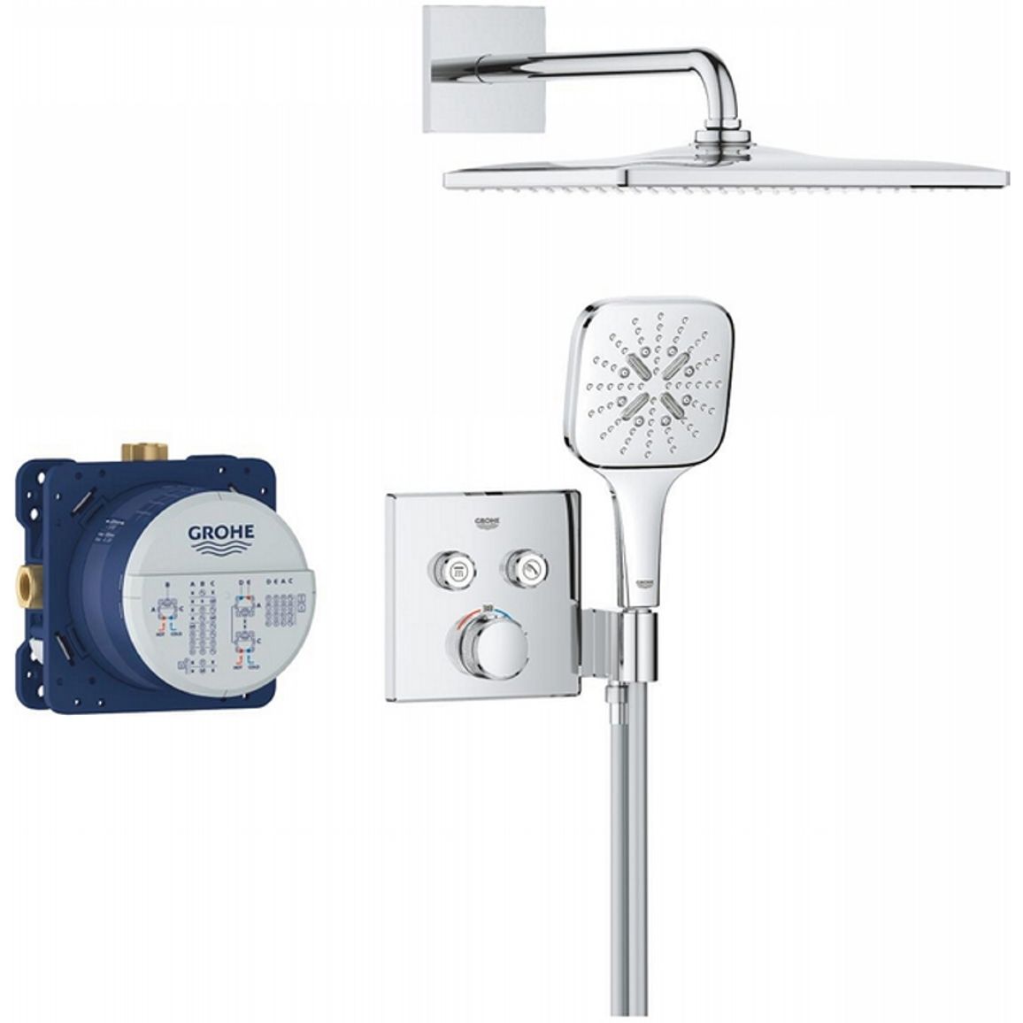 Душевая система Grohtherm SmartControl Perfekt с верхним душем Rainshower mono хром Grohe (34865000) Душевая система Grohtherm SmartControl Perfekt с верхним душем Rainshower mono хром Grohe (34865000)