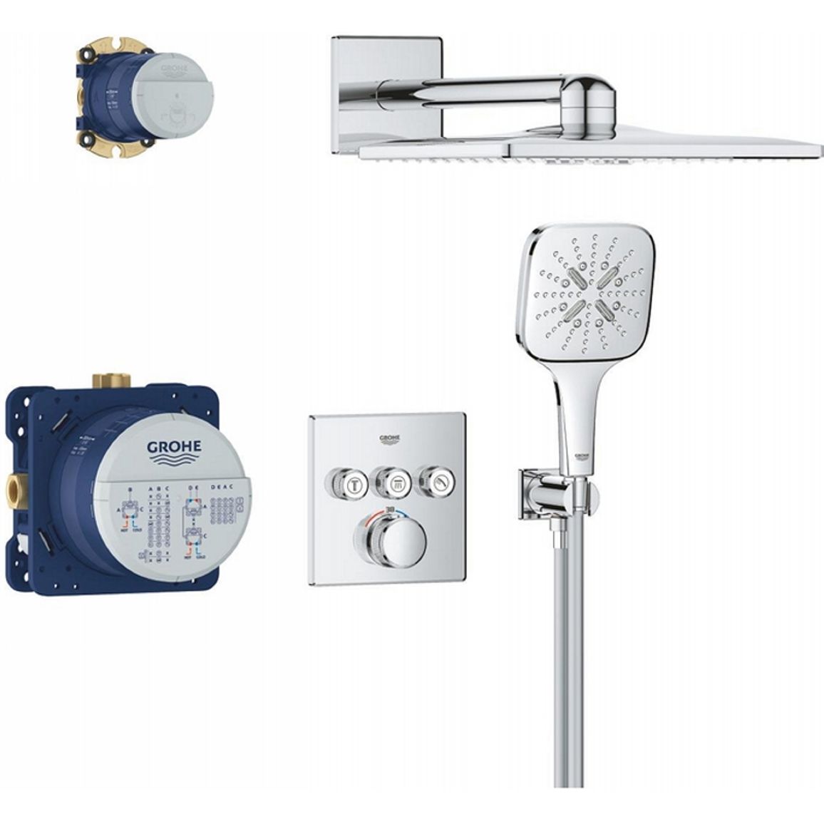 Душевая система Grohtherm SmartControl Cube на 3 выхода с термостатом, хром Grohe (34864000)