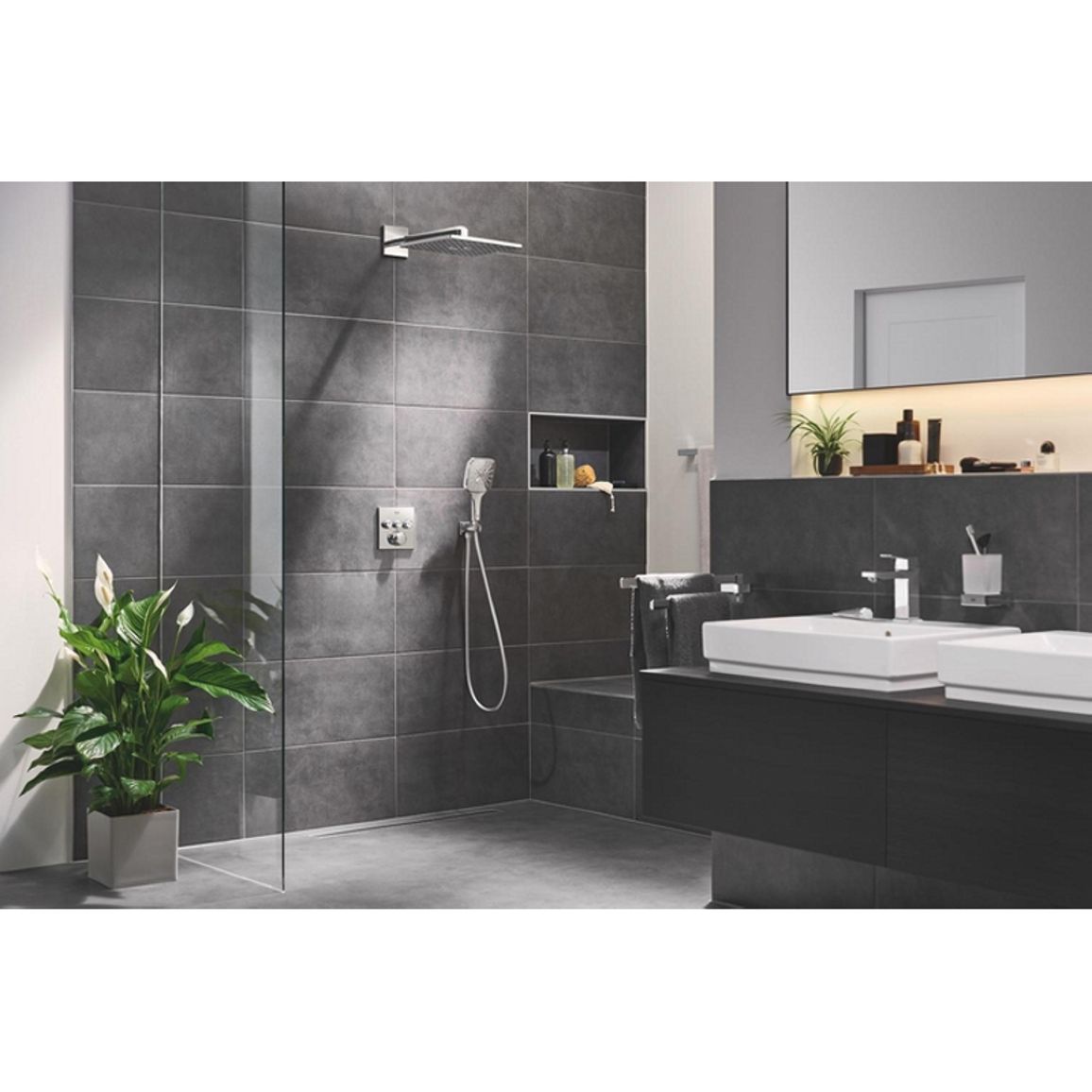 Душевая система Grohtherm SmartControl Cube на 3 выхода с термостатом, хром Grohe (34864000)