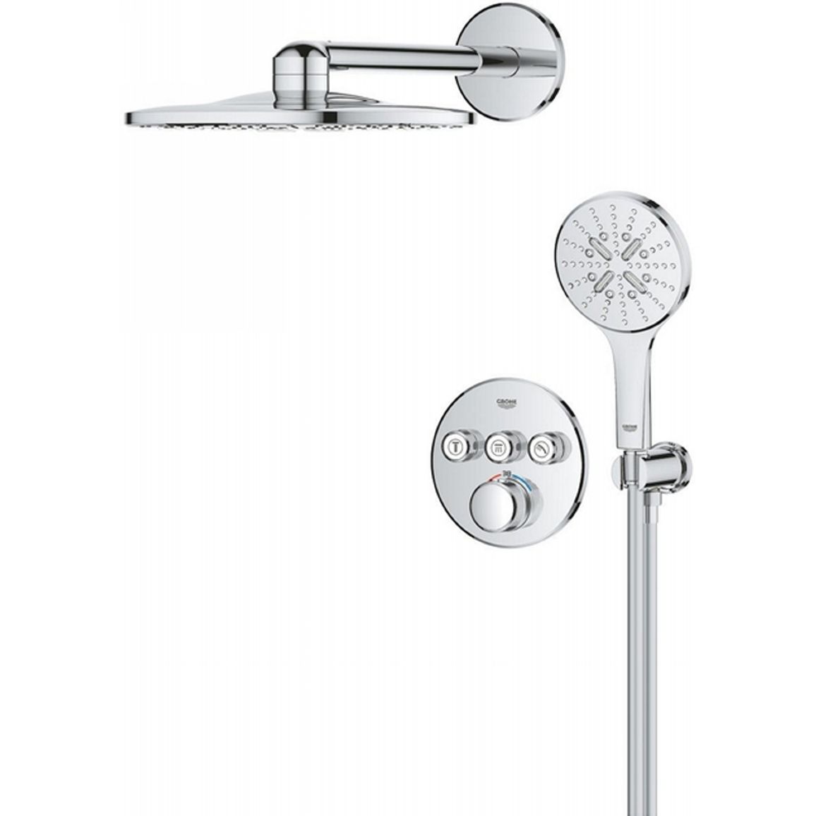 Душевая система Grohtherm SmartControl на 3 выхода с термостатом, хром Grohe (34863000) Душевая система Grohtherm SmartControl на 3 выхода с термостатом, хром Grohe (34863000)