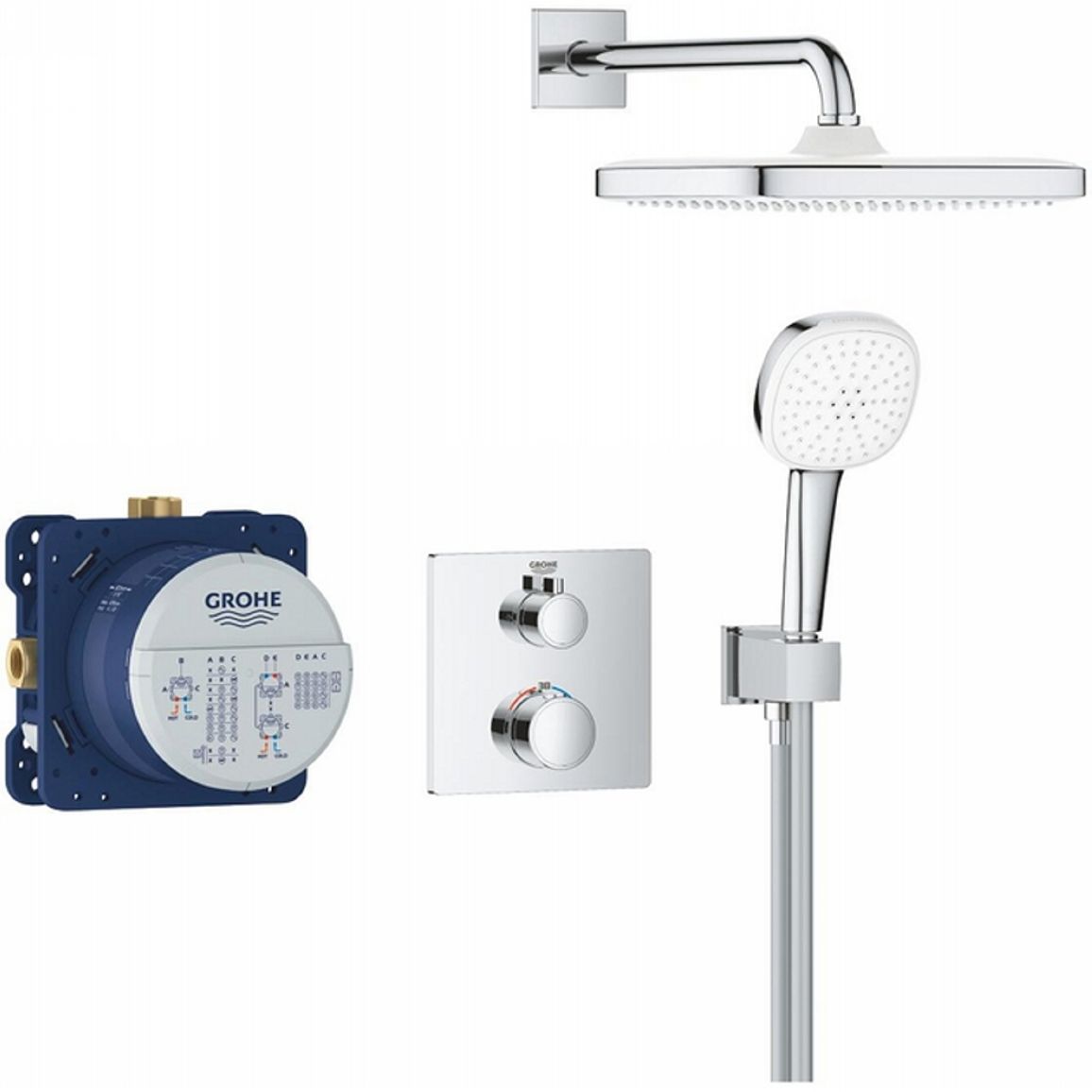 Душевая система скрытого монтажа Grohtherm Cube, хром Grohe (34871000) Душевая система скрытого монтажа Grohtherm Cube, хром Grohe (34871000)