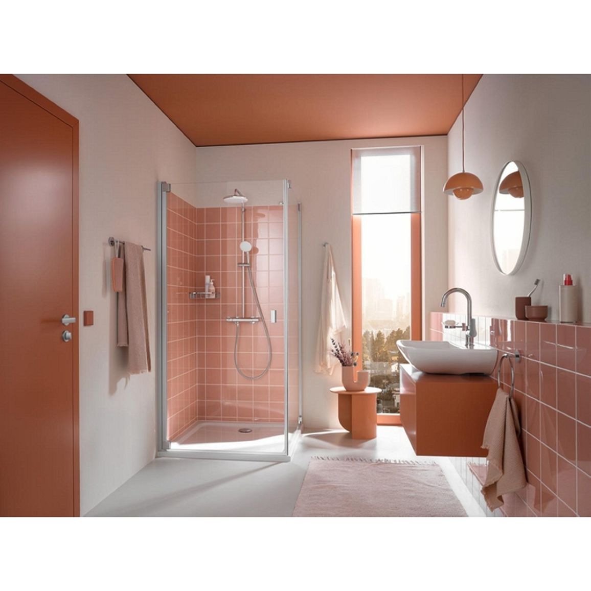 Душевая система Tempesta System 210 с термостатом для настенного монтажа, хром Grohe (26811001)