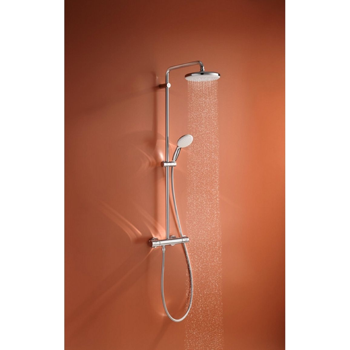 Душевая система Tempesta System 210 с термостатом для настенного монтажа, хром Grohe (26811001)